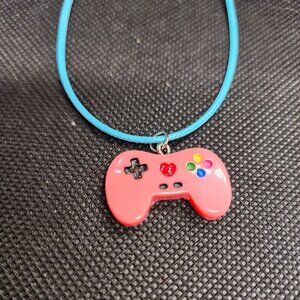 Cute Gamer Necklace Pink and Blue